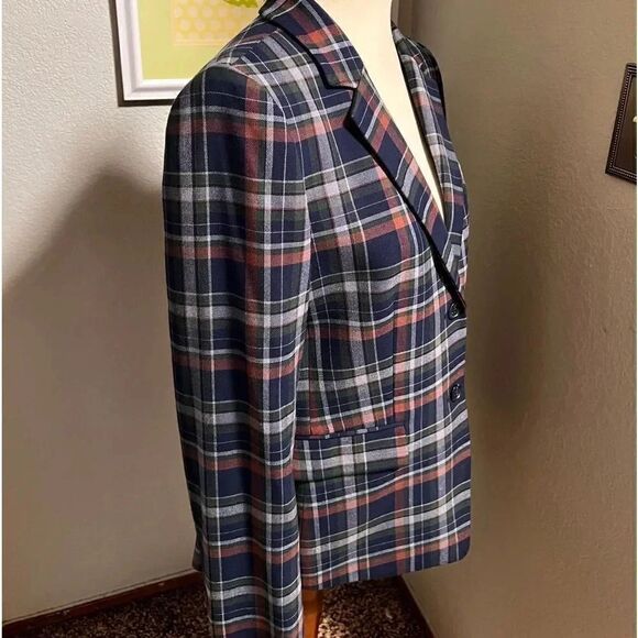 EUC Daniel Cremieux Plaid Blazer 2 Front Flap Pockets Size 10 #DJ9 - Picture 2 of 6